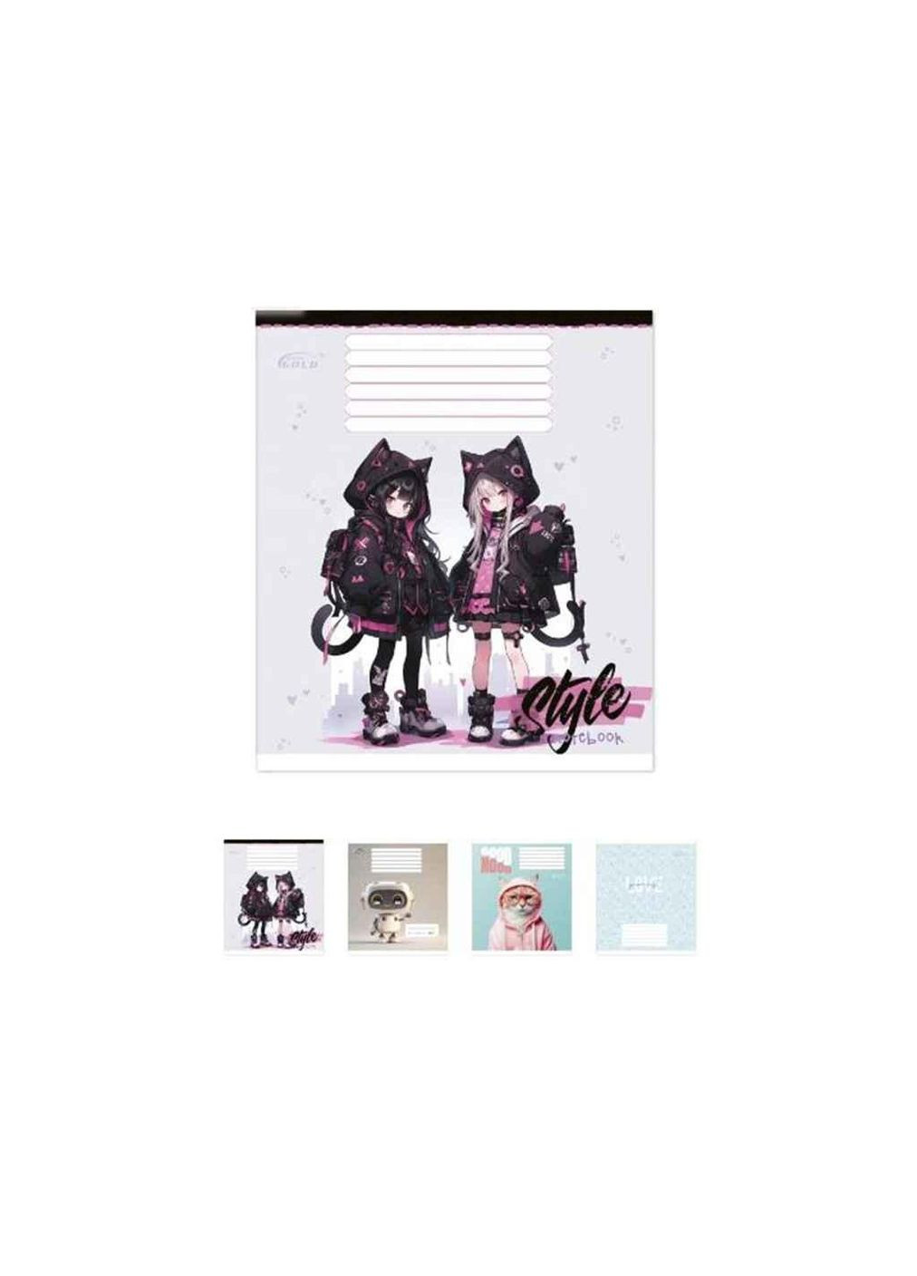 Зошит в лінію 18арк. 20шт/уп GOLD ТВ-48 №3402 Мiкс дiвчинки ТМ GOLD BRISK Mikado (304264245)