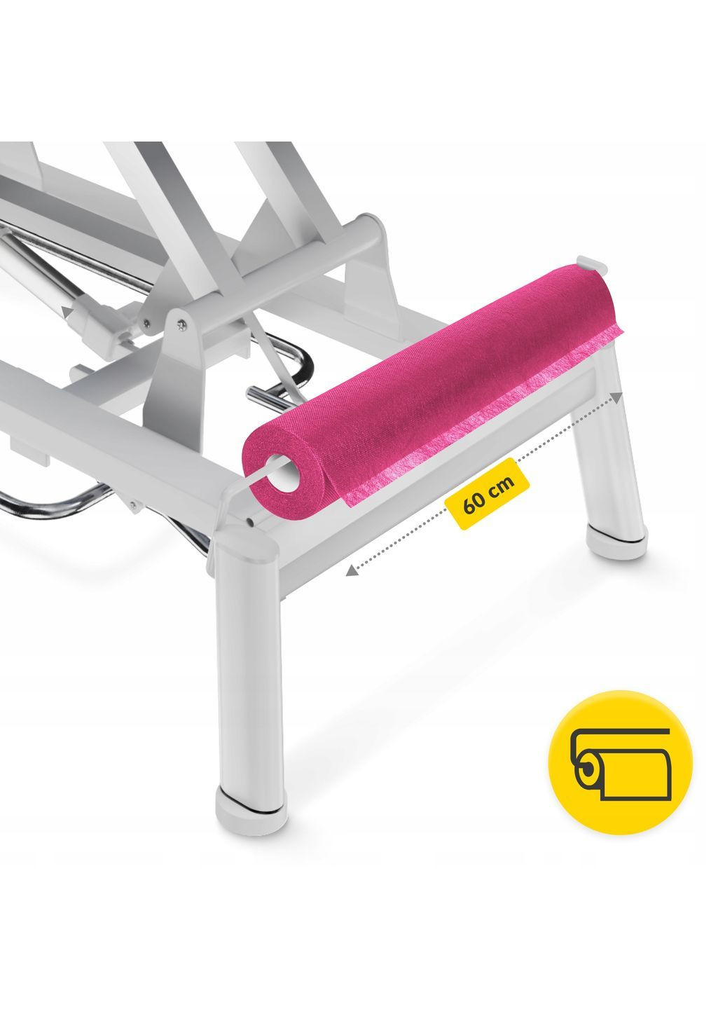 Простирадло одноразове 50 м x 60 см в рулоні 18 г/м² Pink (P-5905973406802) 4FIZJO (372925213)