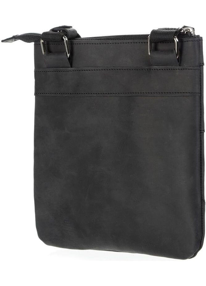 Шкіряна сумка крос боді чоловіча месенджер через плече чорна 11024 Shvigel (329195225)
