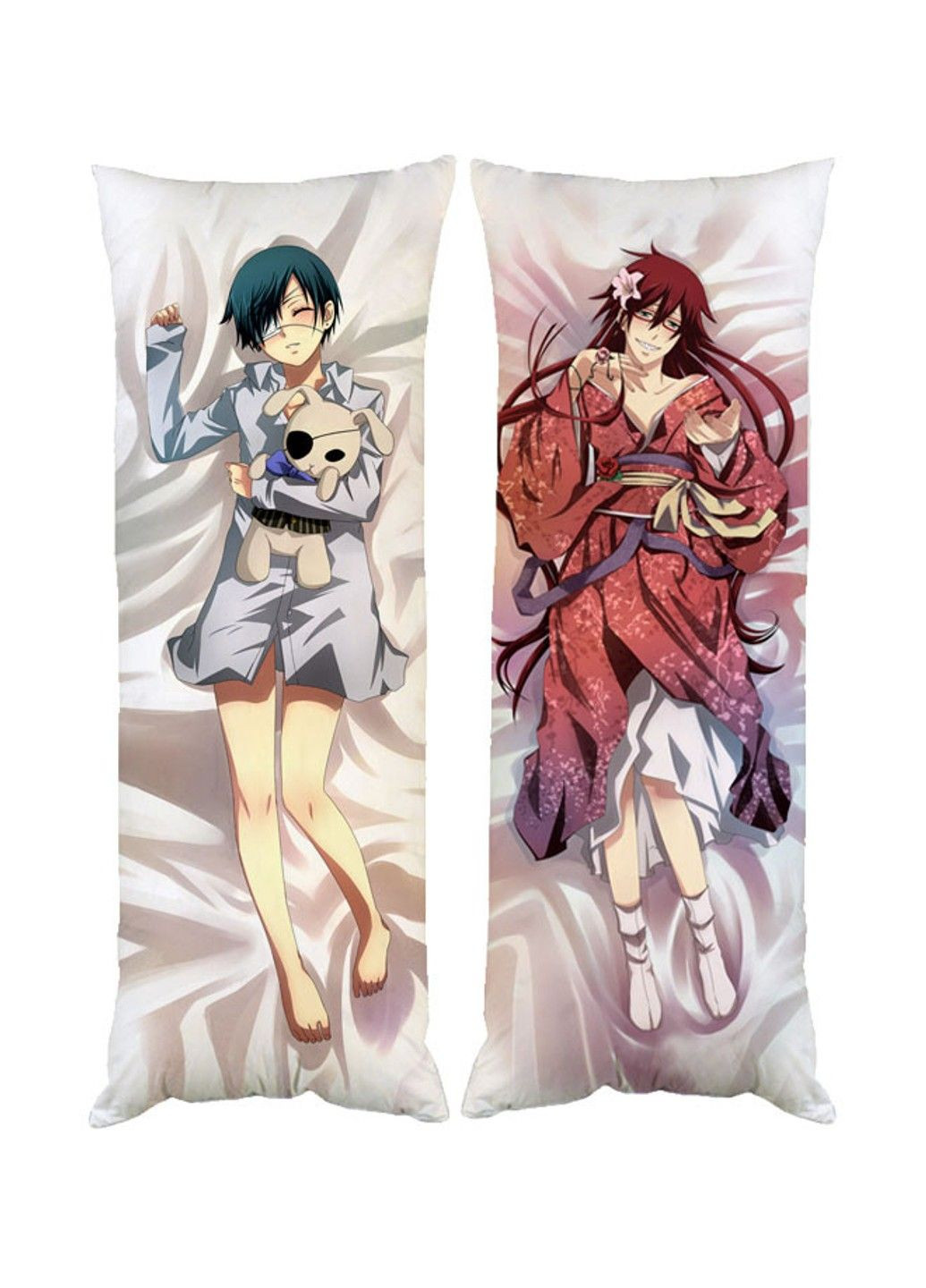 Подушка дакимакура Темный дворецкий Сиэль и Грелль Сатклифф декоративная ростовая подушка для обнимания No Brand (328314848)