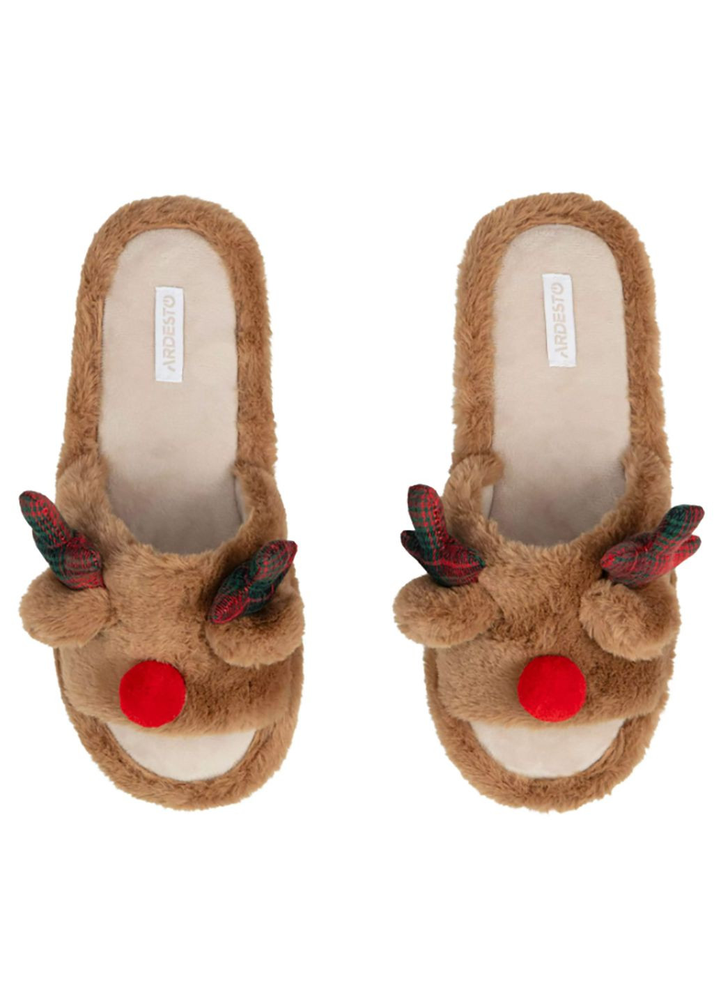 Коричневые обувь домашняя christmas 36/37 размер, 100% полиэстер, подошва 100% резина, коричневый art2536db Ardesto