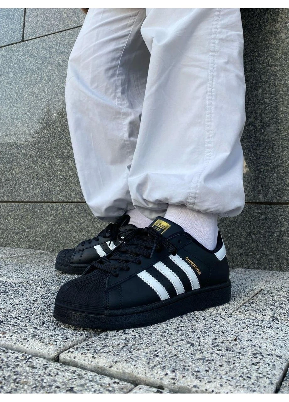 КРОССОВКИ ЖЕНСКИЕ ADIDAS SUPERSTAR BLACK АДИДАС СУПЕРСТАР ЧЕРНЫЕ No Brand чёрные демисезоны (392028696)