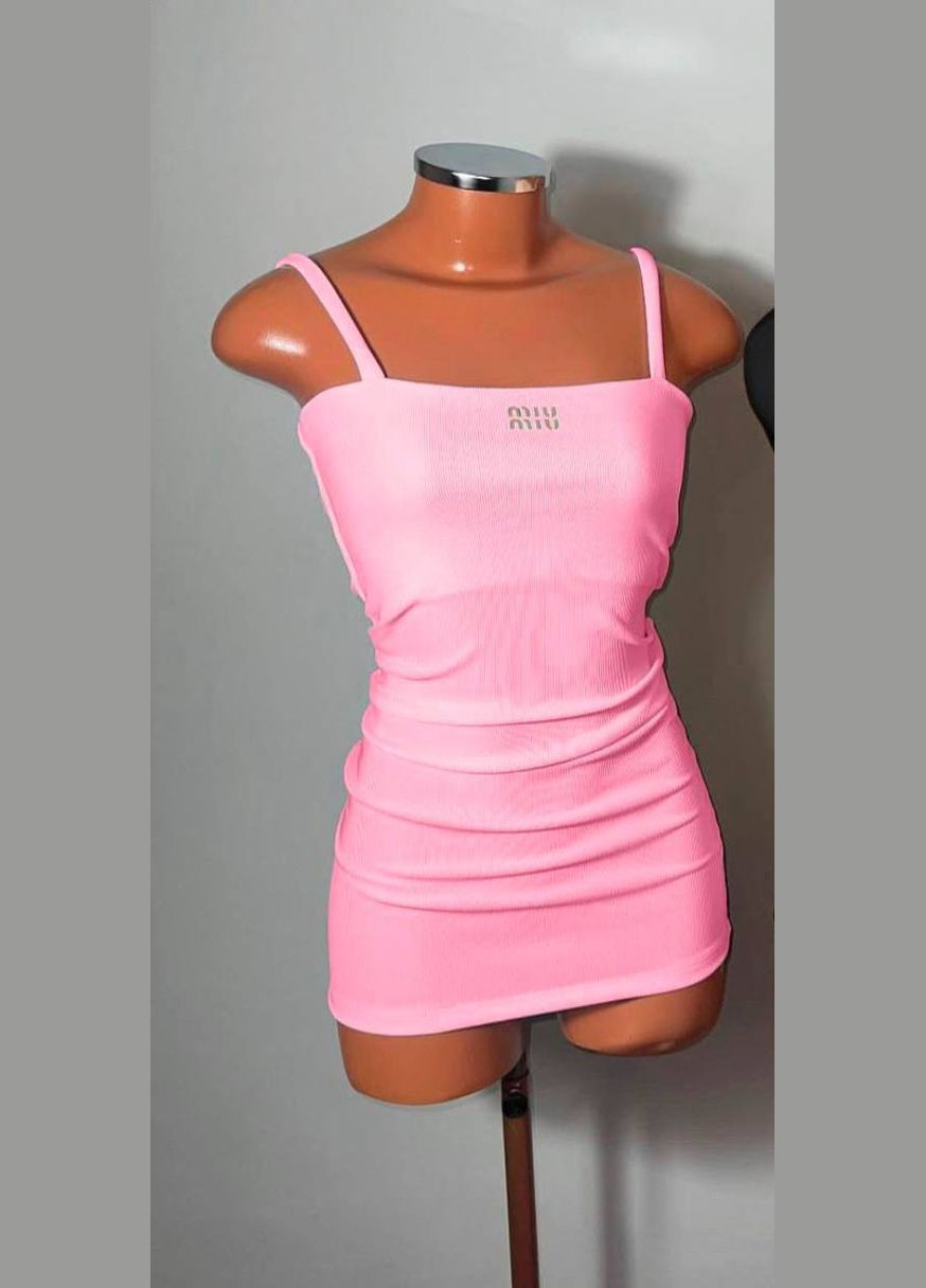 Рожева повсякденний жіноча сукня міні на бретельках Avanti однотонна