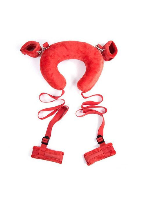 БДСМ набор для фиксации на руки, ноги и шею - Красный - Садо-мазо Drive No Brand (327875679)