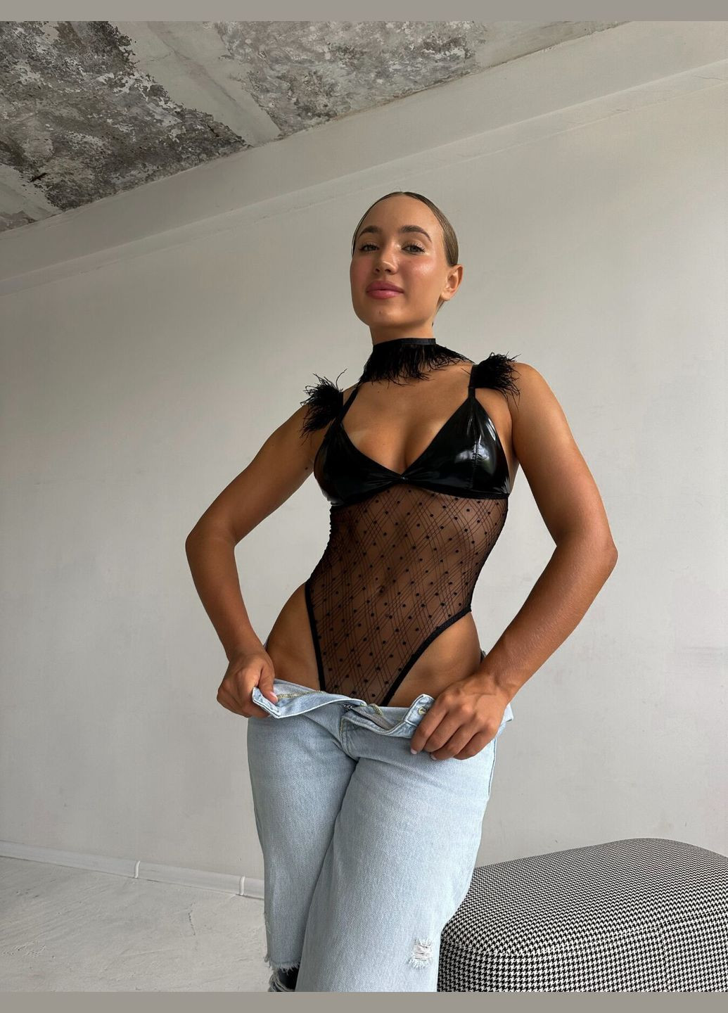 Сітчасте боді з пір’ям, L D&A (358890908)