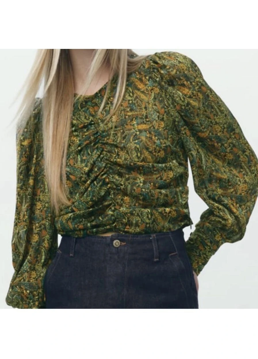 Зелёная блуза Zara