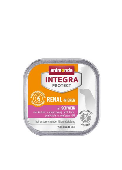 Корм влажный ветеринарный для собак Integra Protect Renal with Pork моно свинина, при болезнях почек, 150 г Animonda (329141483)