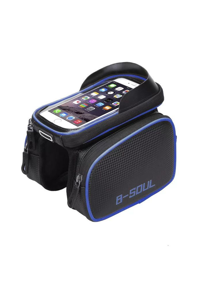 Велосипедная сумка-чехол для руля для смартфона синий | Держатель телефона с сенсорным окном Велоорганайзер водостойкий B-Soul (351855099)