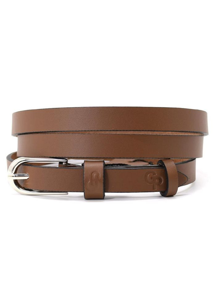 Ремень женский тонкий 1232040033 светло-коричневого цвета. Grande Pelle (329147271)