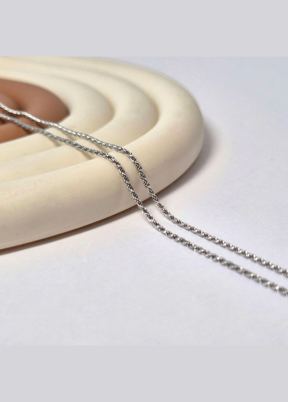 Серебряная цепочка цепь Круглая Жгут см серебро 925 пробы Родированное 1.90г 802р0/40 No Brand (306854524)