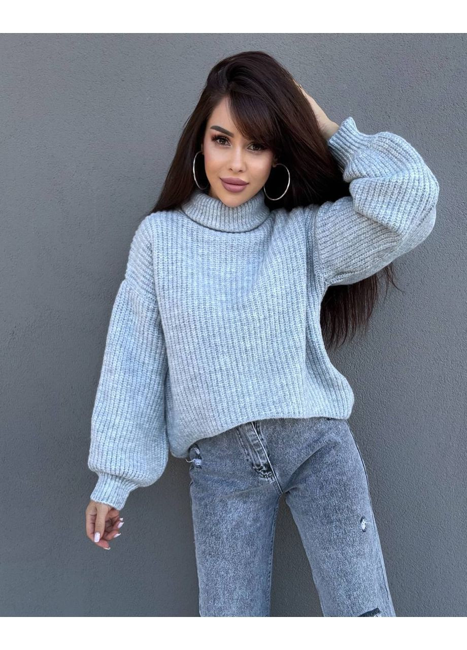 Сірий теплий та мʼякий светр Vakko