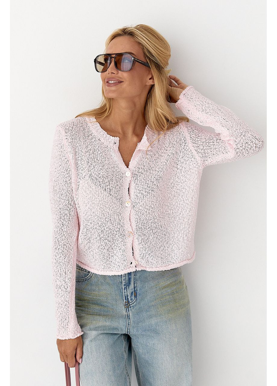 Розовый демисезонный кардиган Lurex