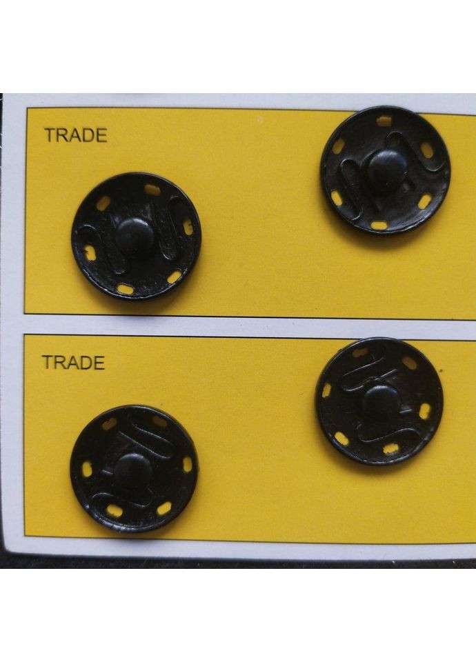 D=19мм, пришивные застежки-кнопки для одежды 12шт металл цвет черный Plus-plus (352743790)