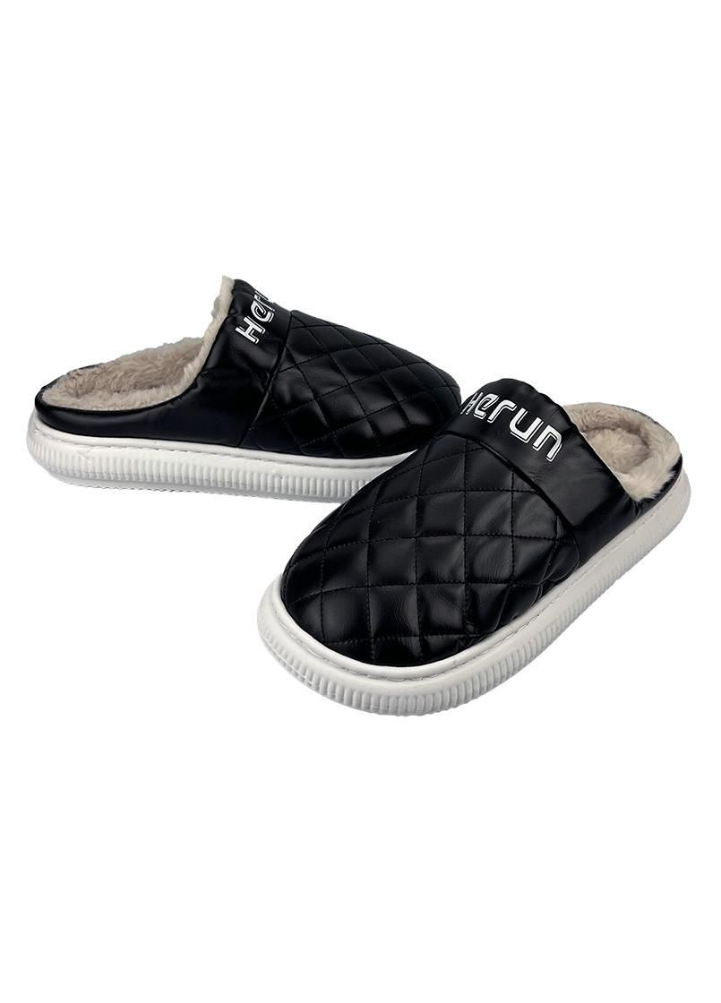 Черные тапочки домашние мужские экокожа черные 18812-1 Sanlin