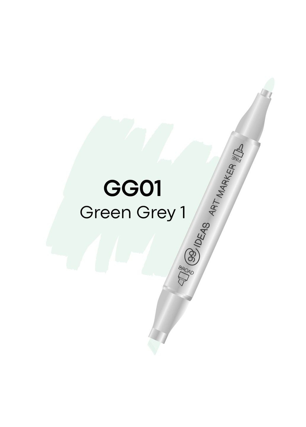 Маркер двухсторонний Серо-зеленый 1, GG01, 99IDEAS (329144395)