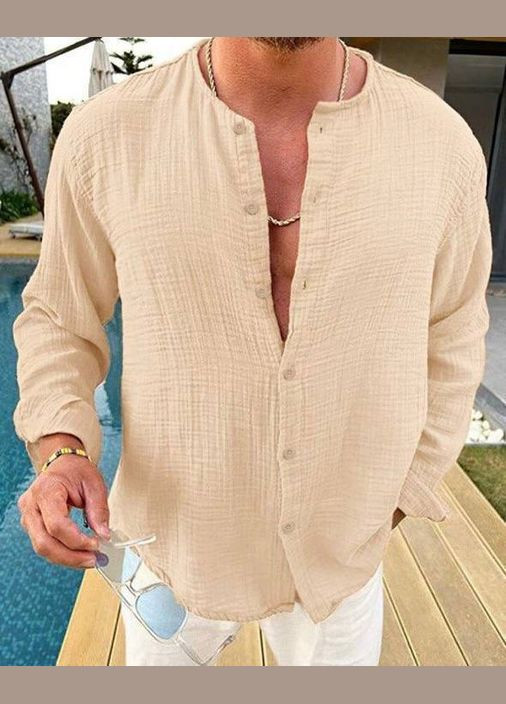 Бежевая рубашка No Brand