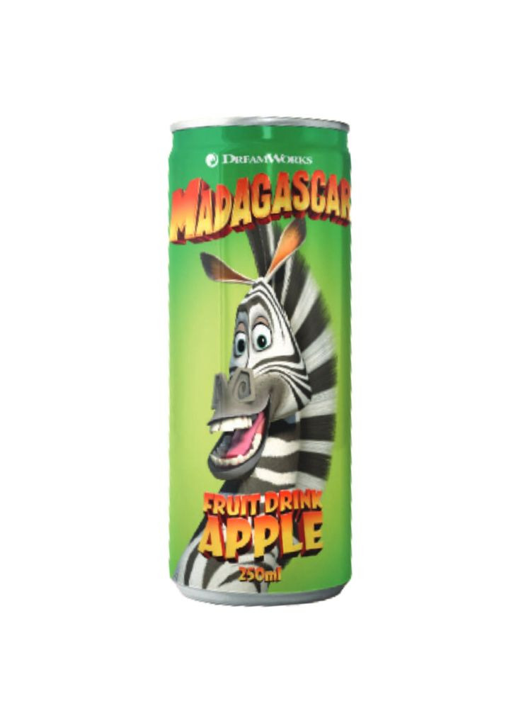 Безалкогольний газований напій з яблуком MADAGASCAR FRUIT DRINK APPLE 0,25L (ящик, 24 шт) The Drinks (362694557)
