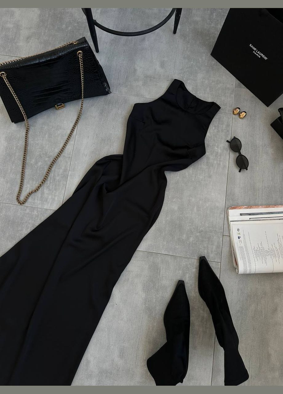 Чорна святковий, карнавальний, вечірня сукня з шовку армані — нова колекція! з відкритими плечима queensleep_7km