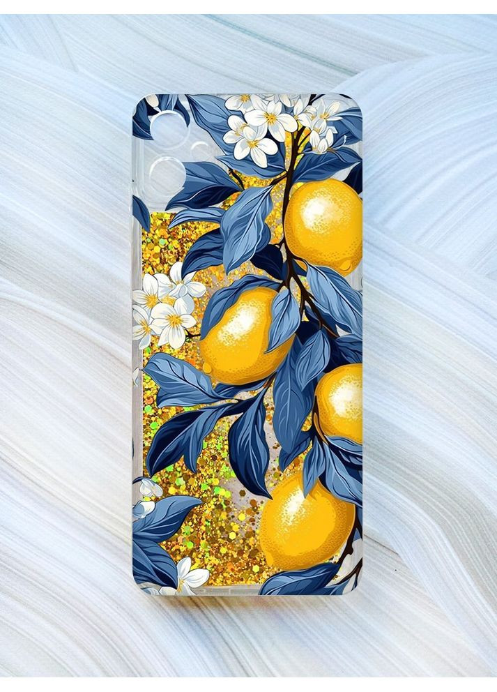 Чехол с плавающими золотыми блестками на Samsung Galaxy A05 (A055) Лимонное дерево (принт 417) Creative (361112420)