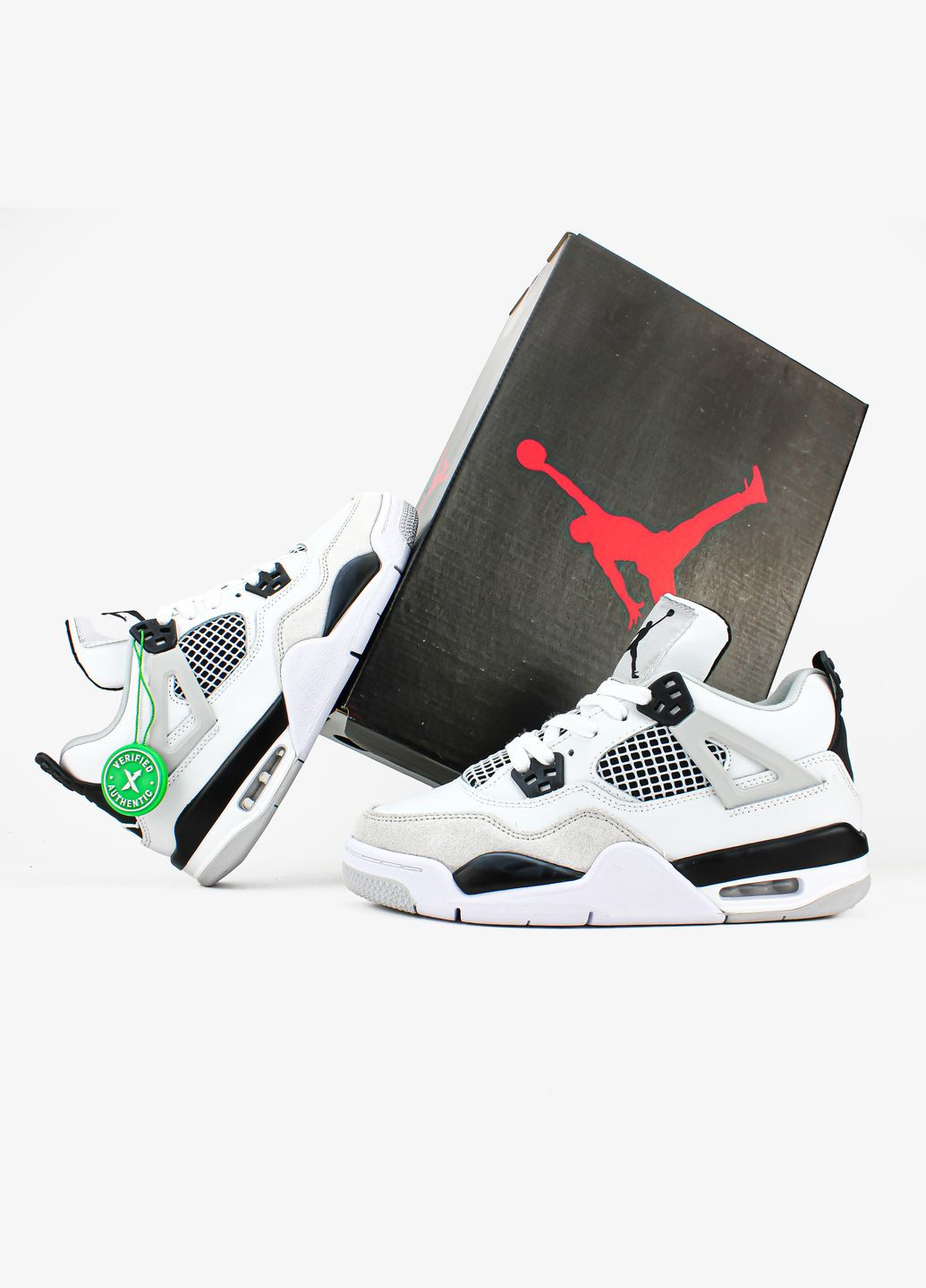 Кросівки жіночі і чоловічі Nike Air Jordan 4 Retro white black | Найк Аір Джордан 4 Ретро білі чорні No Brand білі всесезони (311675140)
