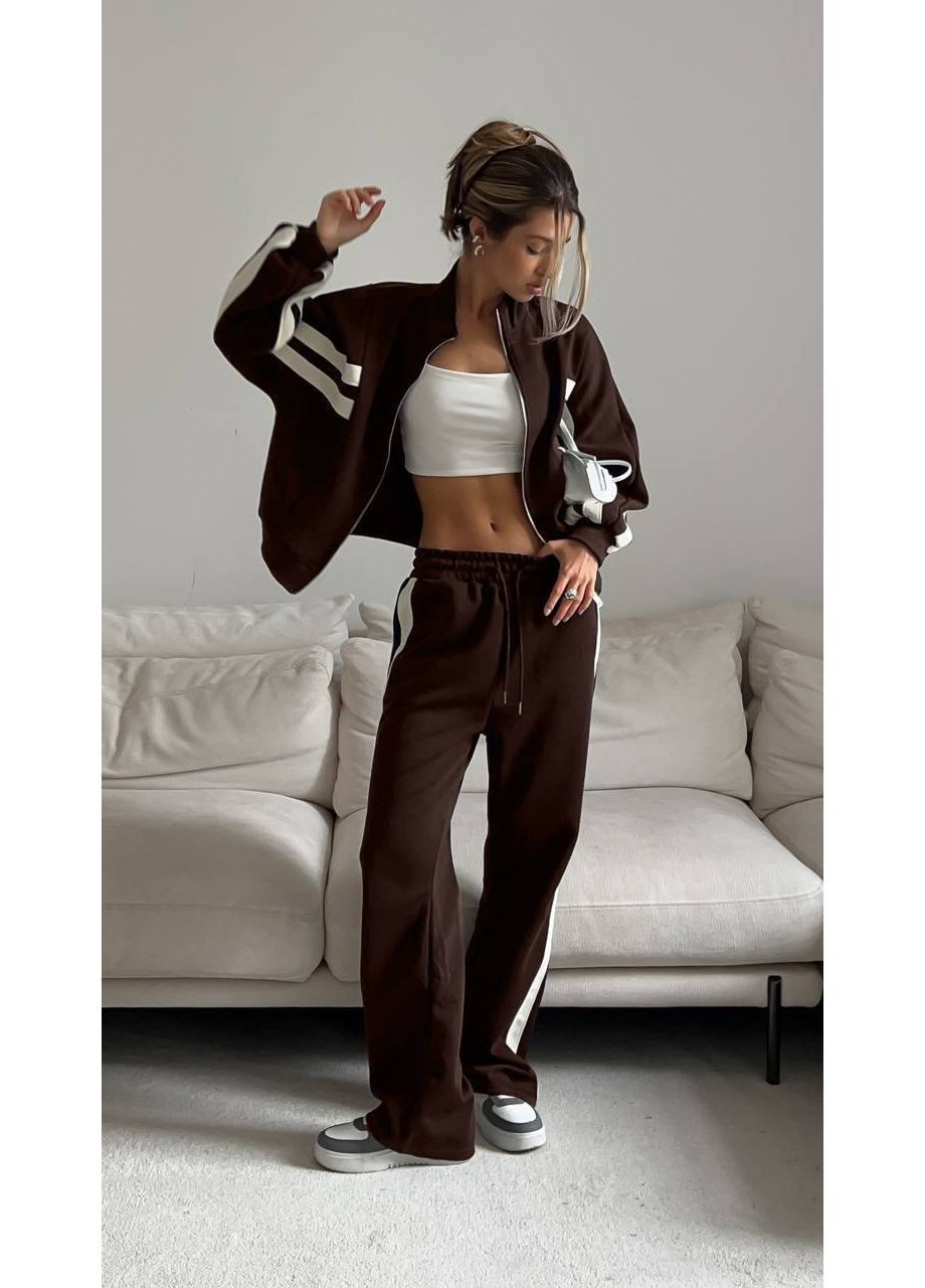 Женский спортивный костюм с контрастными полосами No Brand (364961225)