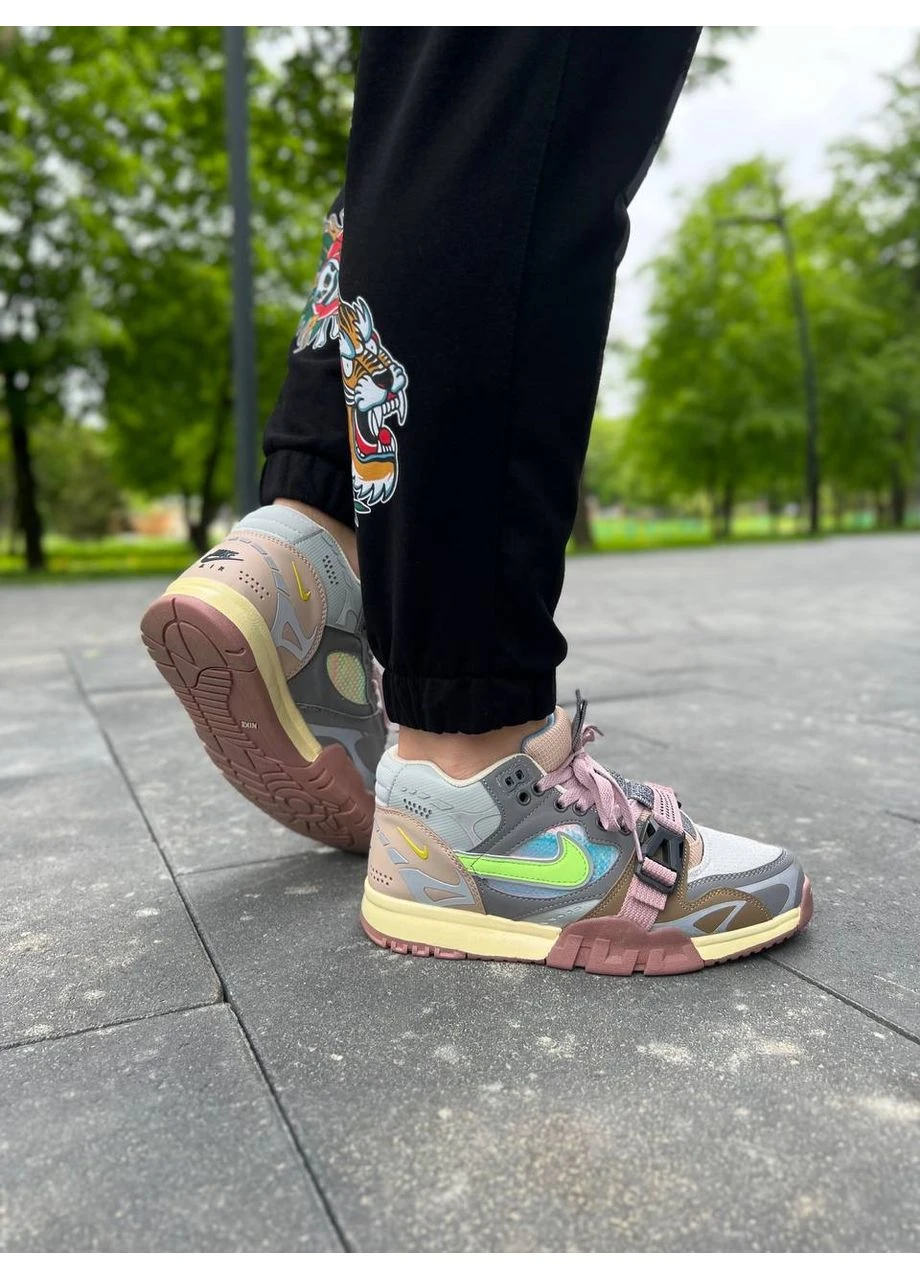 Серые демисезонные кроссовки мужские nike air trainer 1 utility grey pink найк аир трейнер 1 серые No Brand