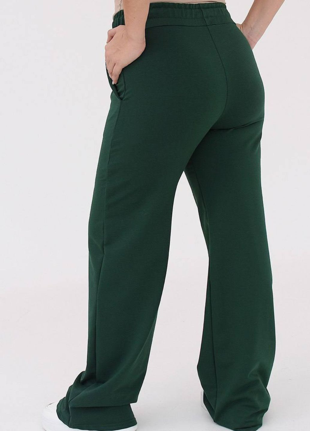 Зеленые спортивные демисезонные брюки No Brand