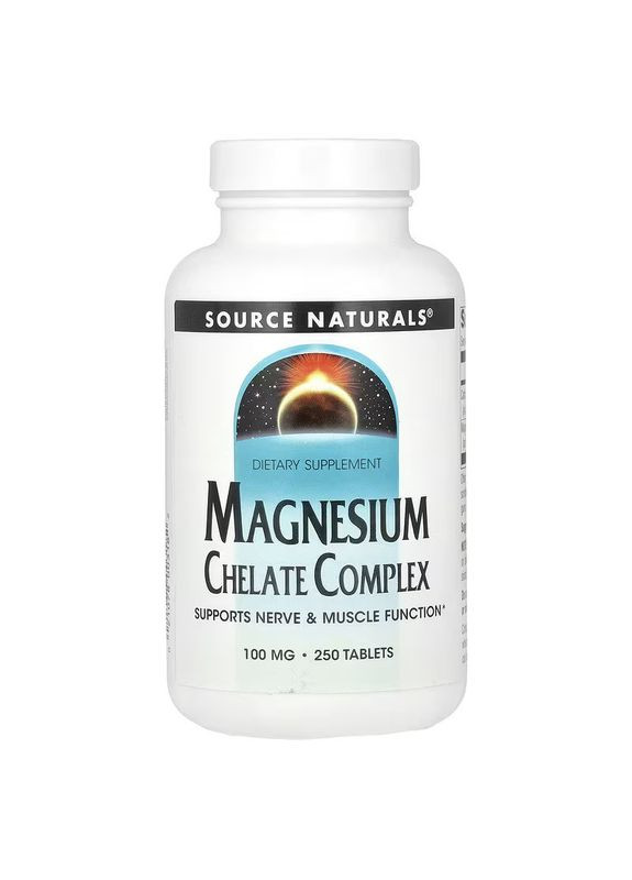 Магний хелат Magnesium Chelate Complex, 100 mg, 250 Tablets Source Naturals (317355899)