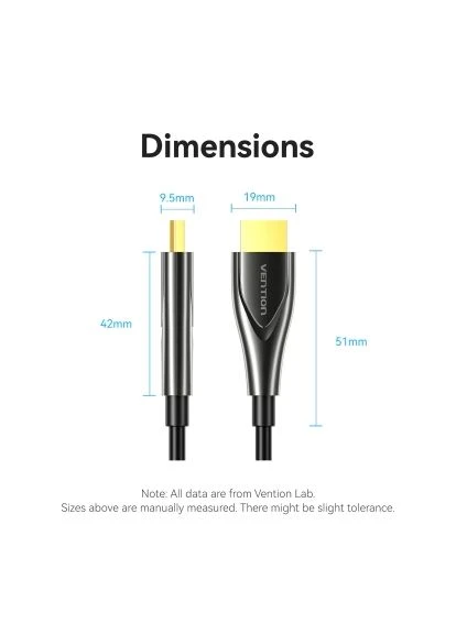 Кабель мультимедійний (ALSBS) Vention HDMI M to HDMI M 25.0m 4K60Hz fiber optic black (389128382)