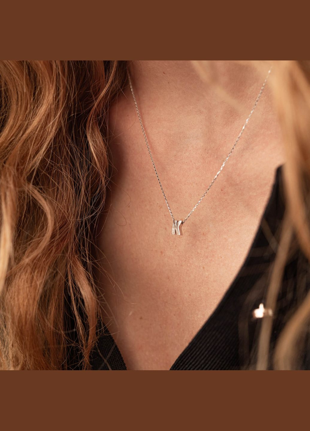 Золоте кольє з літерою Н кол01254Н 44 Oniks (264023582)