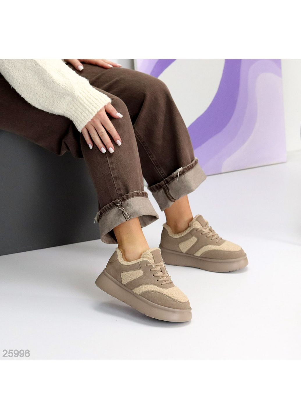 Зимові кросівки No Brand коричневі зими (370589458)