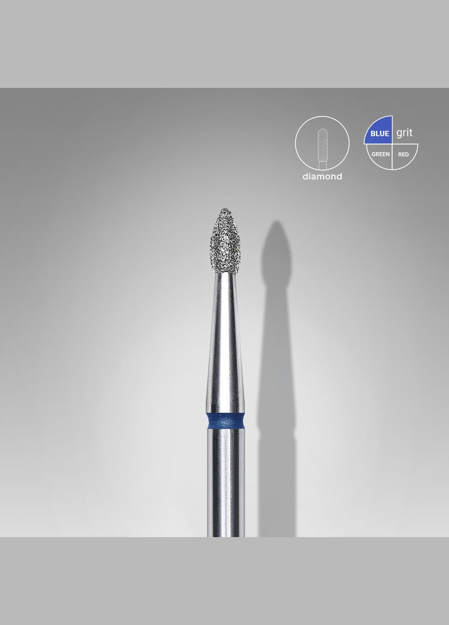 Фреза алмазная staleks pro почка острая синяя диаметр 1,8 мм/рабочая часть 4 мм Stalex (306548015)