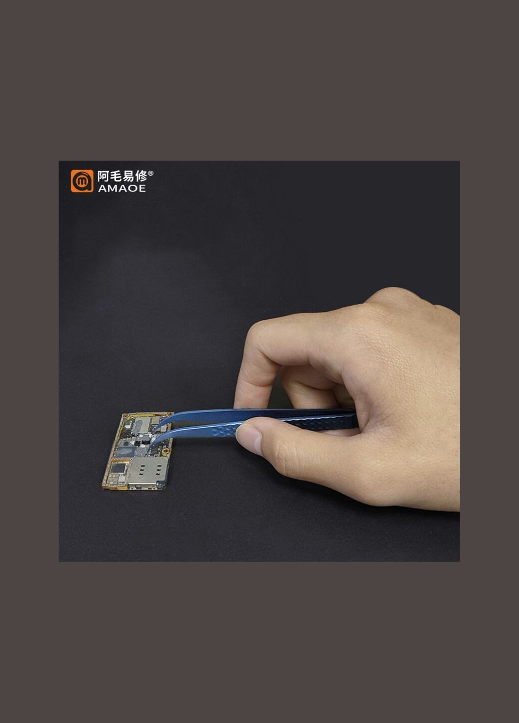 Пинцет изогнутый прецизионный антимагнитный для ремонта телефонов LOONG-B 130 мм Amaoe (322566438)