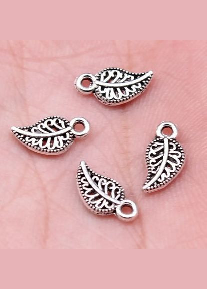 Подвеска бижутерная, шарм, Листик ажурный мини, 10х5 мм No Brand (340483827)