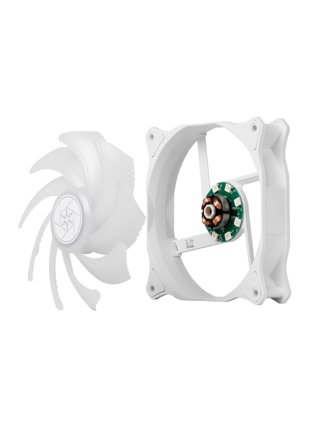 SilverStone Корпусный вентилятор Air Blazer 120RWARGB, 120мм, 600-2200rpm, 4pinPWM, 3pin+5VARGB, 7.4-35.6dBa, белый Silver Stone (315718760)