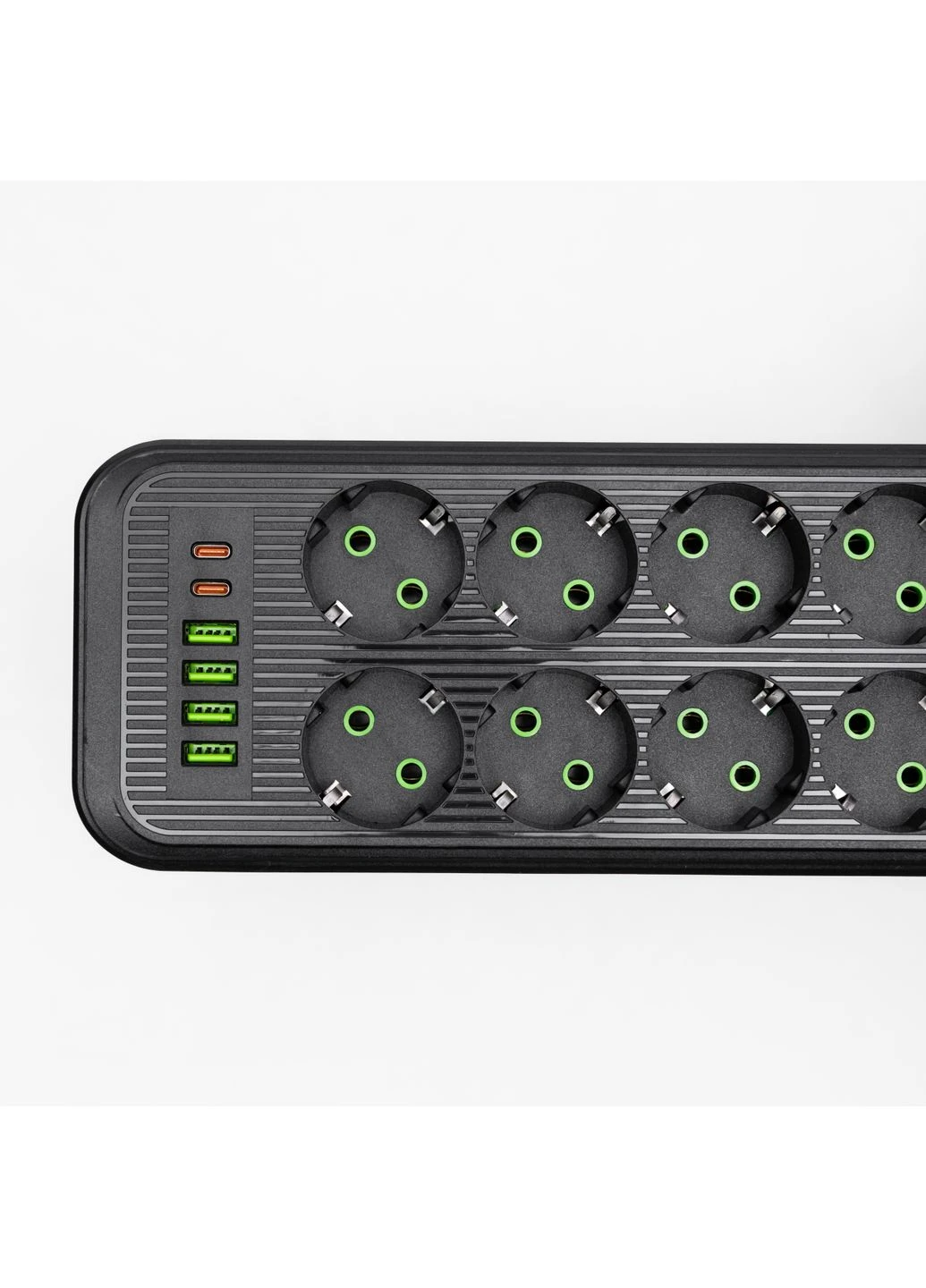 Мережевий фільтр-подовжувач 8 розеток 4 USB-A + 2USB Type-C на 5 метрів, чорний Yiwu (387382969)