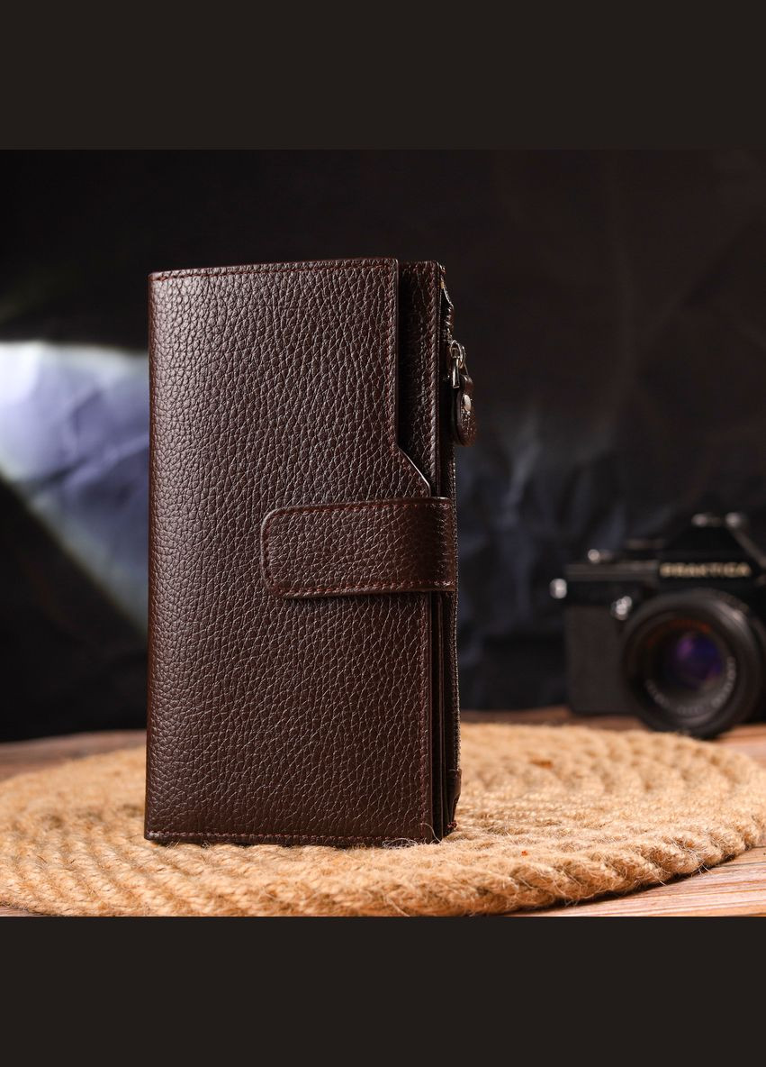 Стильний вертикальний жіночий гаманець з натуральної шкіри 21642 Canpellini (331907028)