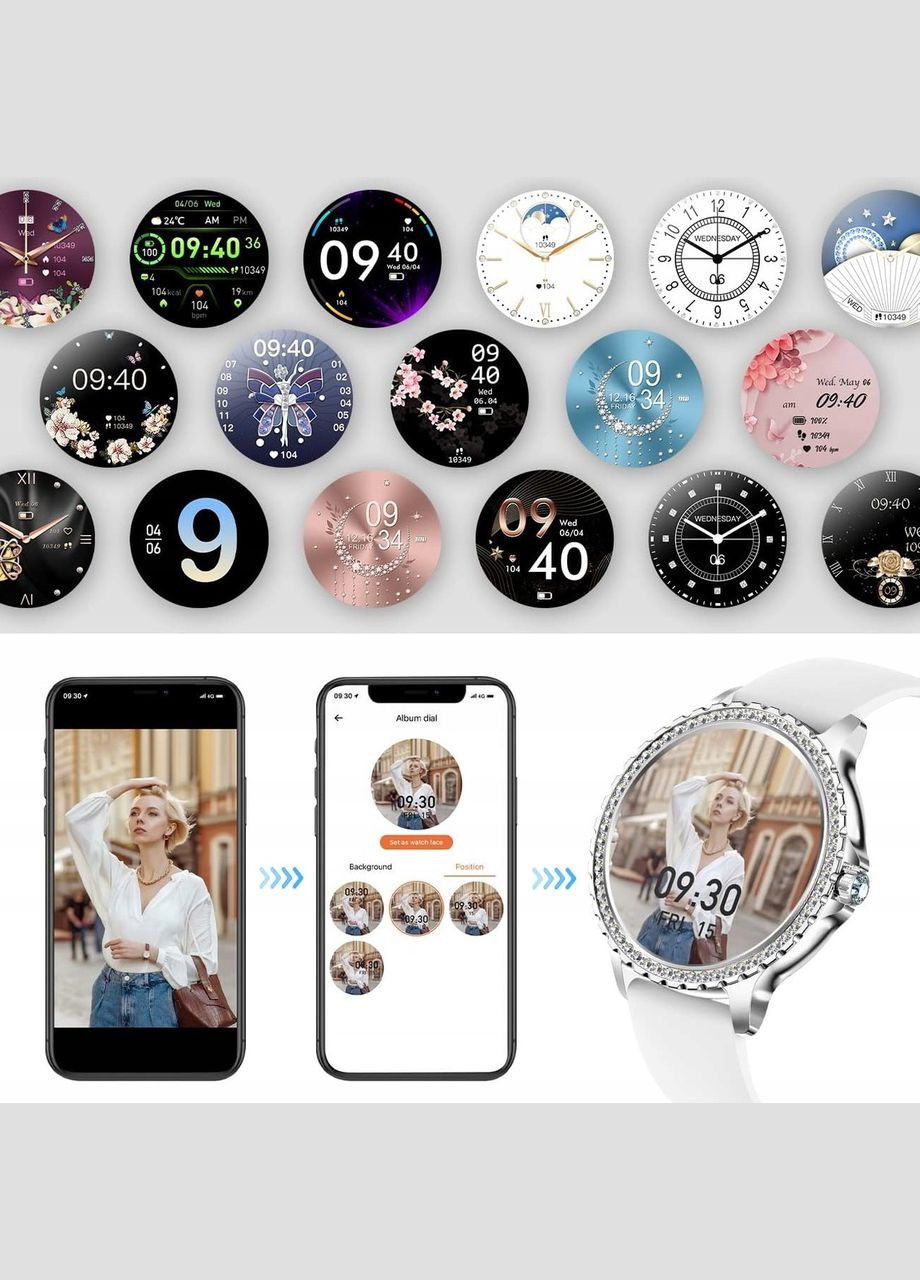 Смарт-часы для женщин Smart Fitonme Silver с мониторингом здоровья Smart Watch (322528102)