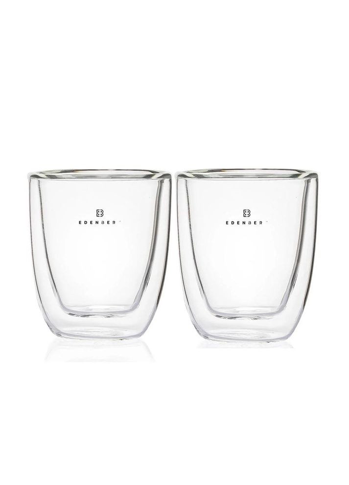 Набір скляних чашок з подвійними стінками 80 мл 2 предмета (EB-19511) Edenberg (360654638)