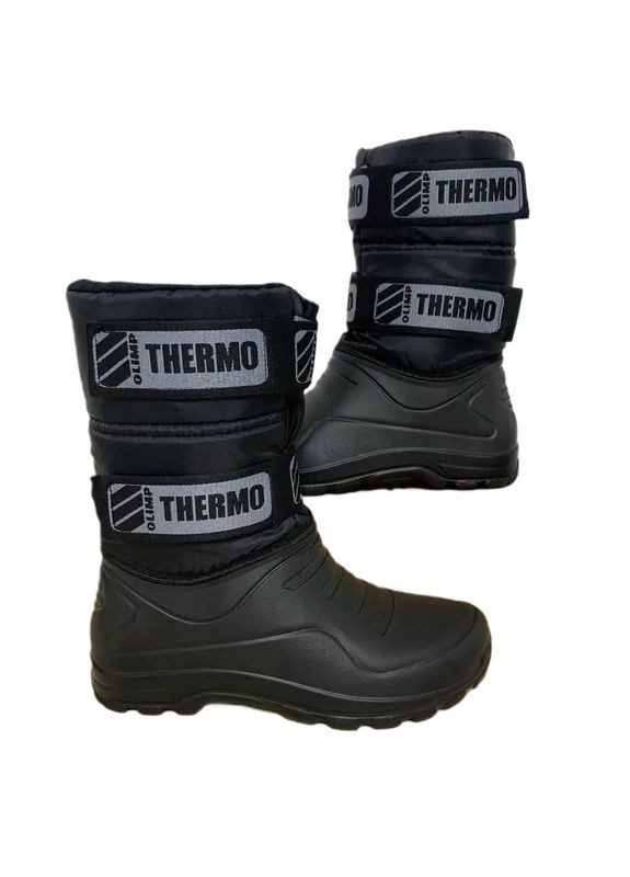 Черные спортивные, повседневные зимние сапоги мужские Olimp