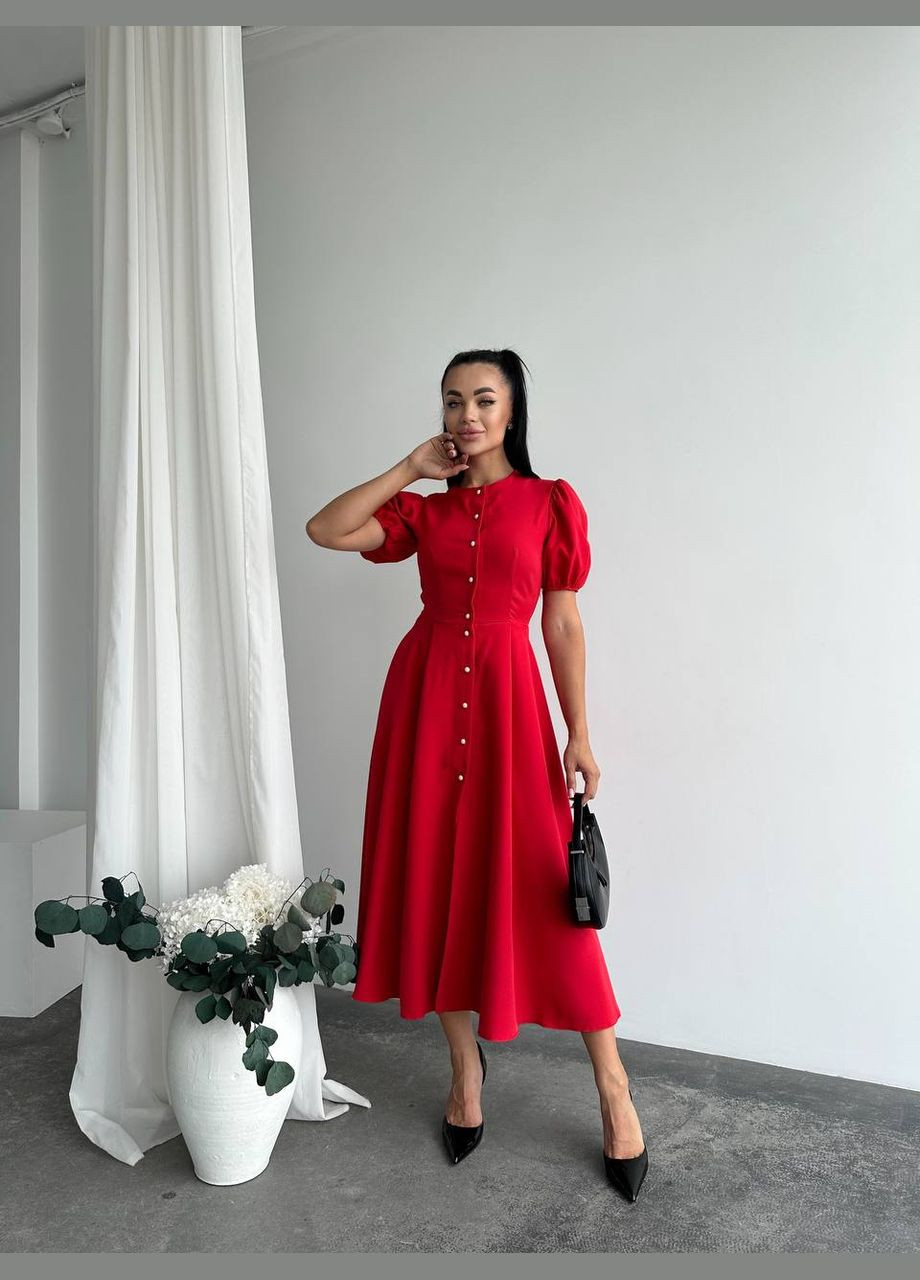Красное кэжуал платье N.Family однотонное