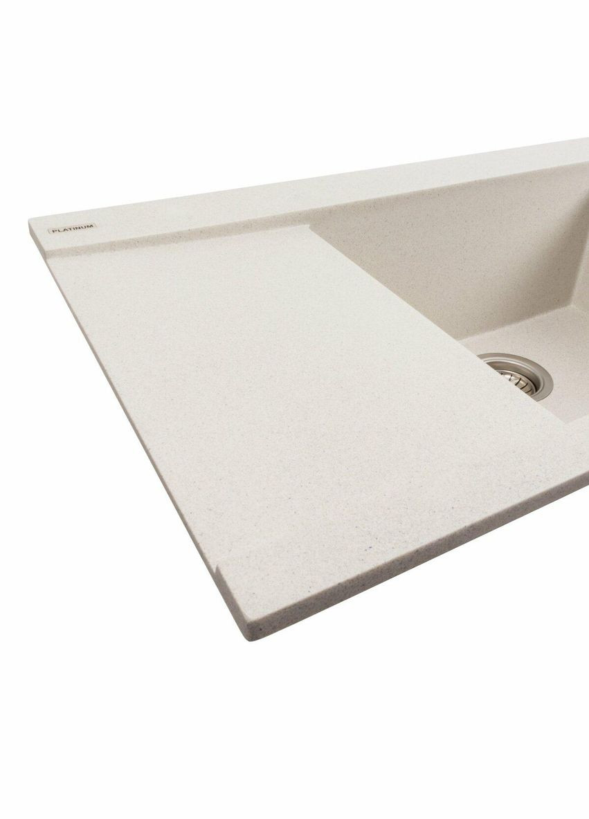 Гранитная мойка для кухни 9651 ATLAS матовая Белая в точку Platinum (342069239)