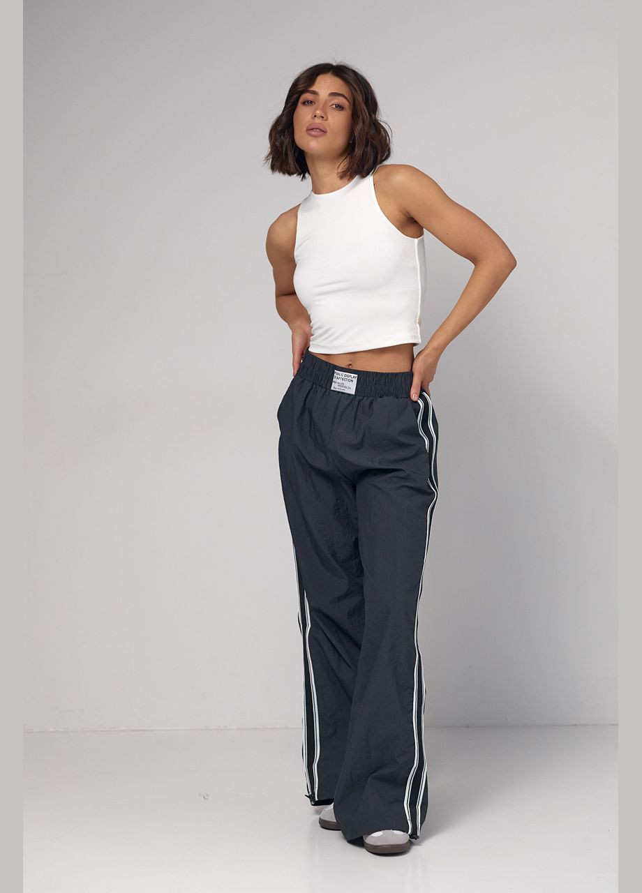 Штаны с лампасами из плащевки 241003 Lurex (292252956)