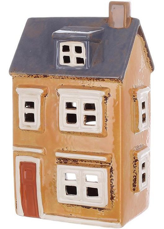 Подсвечник керамический декоративный Старый Город 13х9х22 см домик для свечи интерьерный аксессуар BonaDi (368978291)