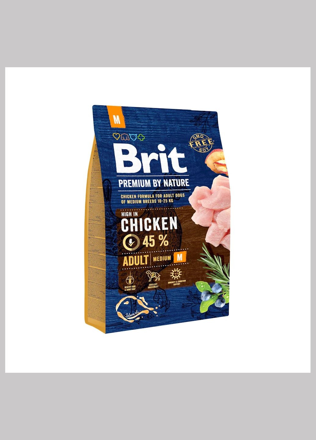 Сухой корм Adult М для взрослых собак средних пород 8 кг Brit Premium (345743580)