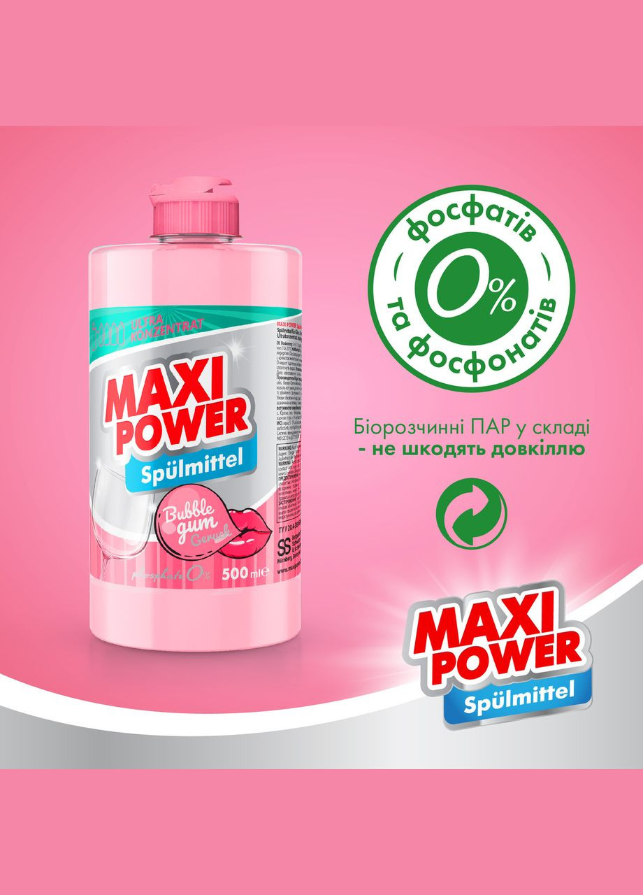 Средство для мытья посуды Бабл Гамм 500мл Maxi Power (342113810)