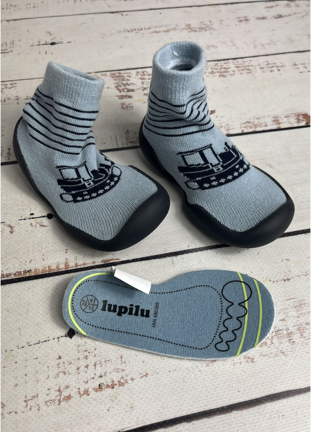 Капці-шкарпетки дитячі для хлопчика Блакитний (171) Lupilu (364927103)