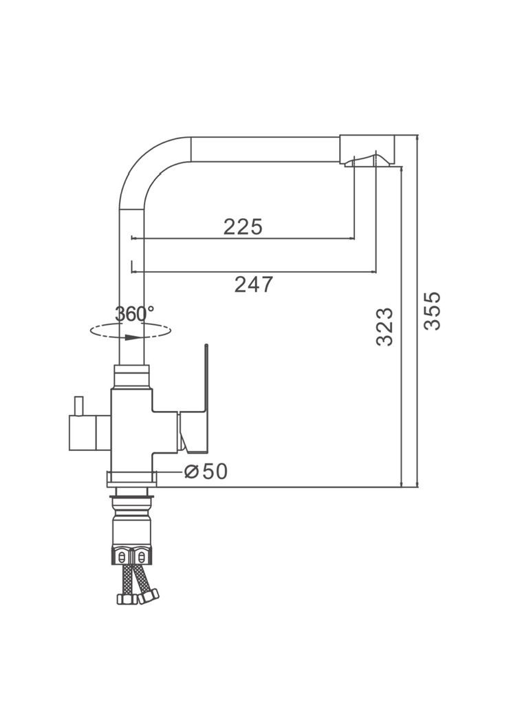 Смеситель для кухни на две воды F43899-2, сатин Frap (316088993)