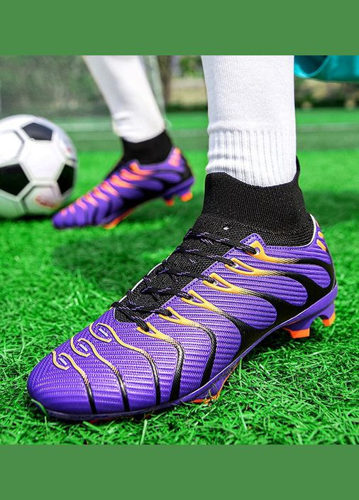 Фиолетовые футбольные бутсы No Brand без шнурков