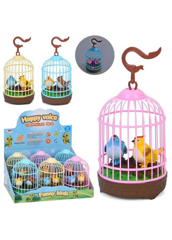 Іграшка «Птах 2 шт.» музична, світло, реагує на плеск, 6 шт. у дисплеї (399-19) No Brand (364310057)